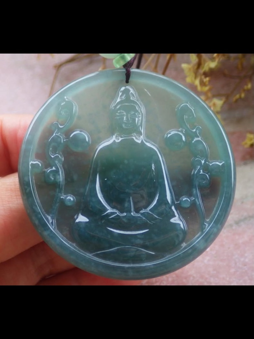 Elegant Certificate Jadeite Jewelry Jade Icy green Kwan yin guanyin Pendant